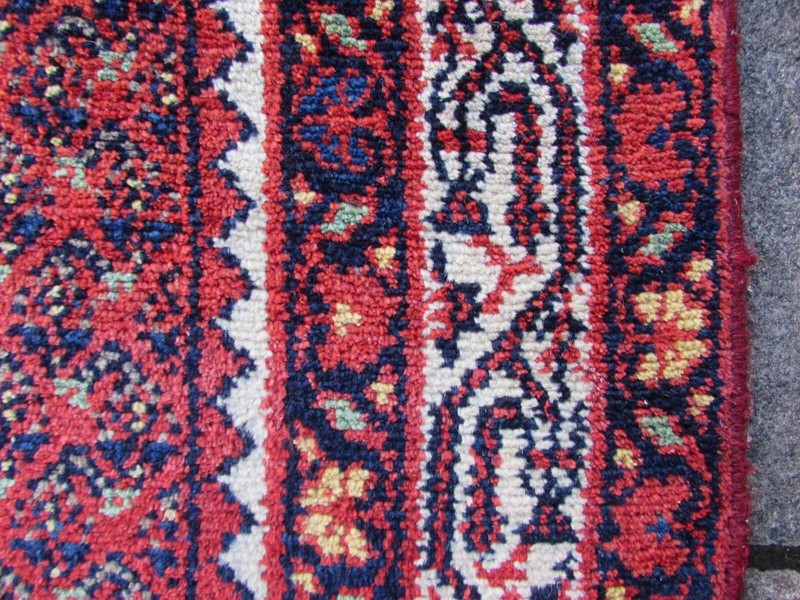 Vintage Worn Hand Made Traditional Oriental Wool Red Long Runner 389x110cm gallery