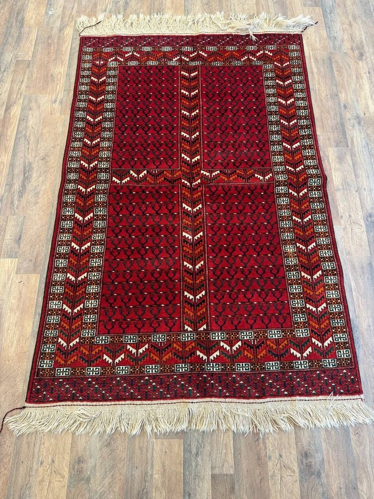 Vintage Turkmen Rug 50x84" | 50+ Yrs Old | MINT Unused | $90K Value | Hand-Knott
