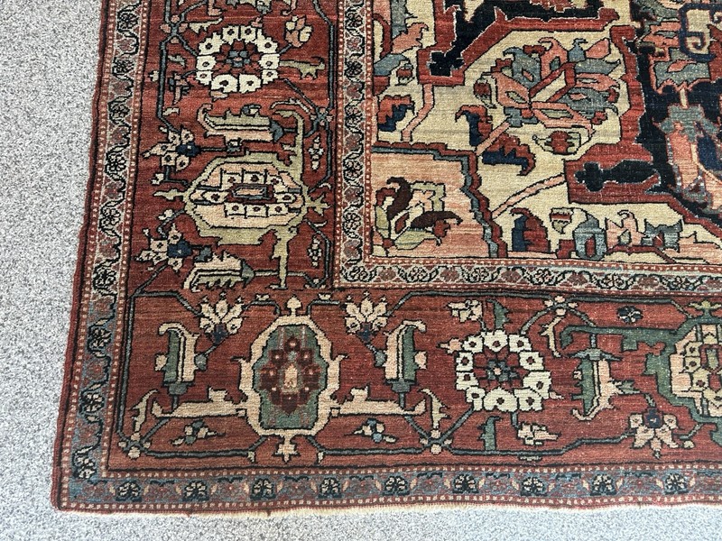 Circa 1880’s ANTIQUE SERAPI RUG RARE SIZE 11.8x14 TRUELY A FANTASTIC RUG gallery