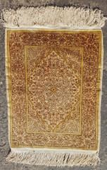 Vintage Hand Made Traditional Rug Oriental Wool Multicolor Carpet 64×49 cm