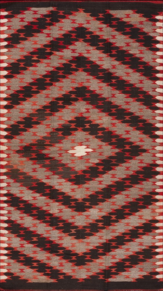 4'x7' Exciting Tribal Geometric Antique Native American Flatweave Navajo Rio