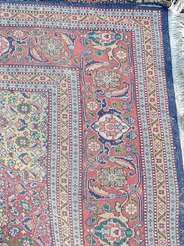 Handmade 1930s tabariz Carpet, Multiple Colors, Good Pile. 6ft.½x9ft. 3½ In. gallery