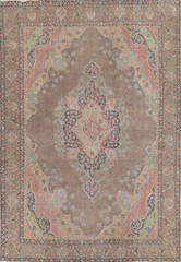 Overdyed Traditional Brown Wool Area Rug 9×13 ft Hand-knotted Living Room Carpet