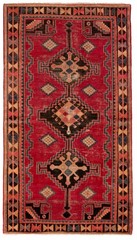 Vintage 3’9″ x 6’8″ Traditional Hand Knotted Vegetable Dye Wool Area Rug
