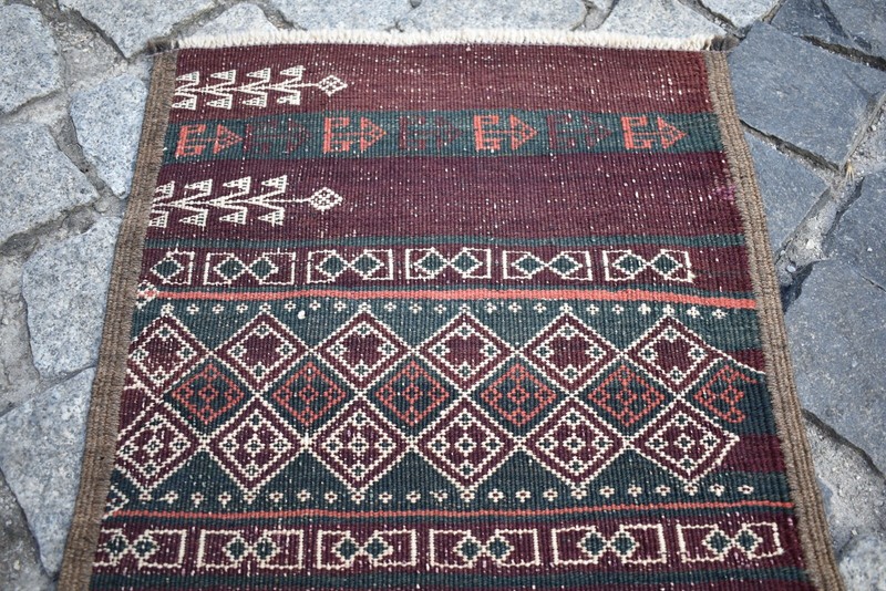Vintage Tribal Kilim Yastik 1'4'' x 3'1'' ft Natural Color Kilim Yastik Area Rug gallery