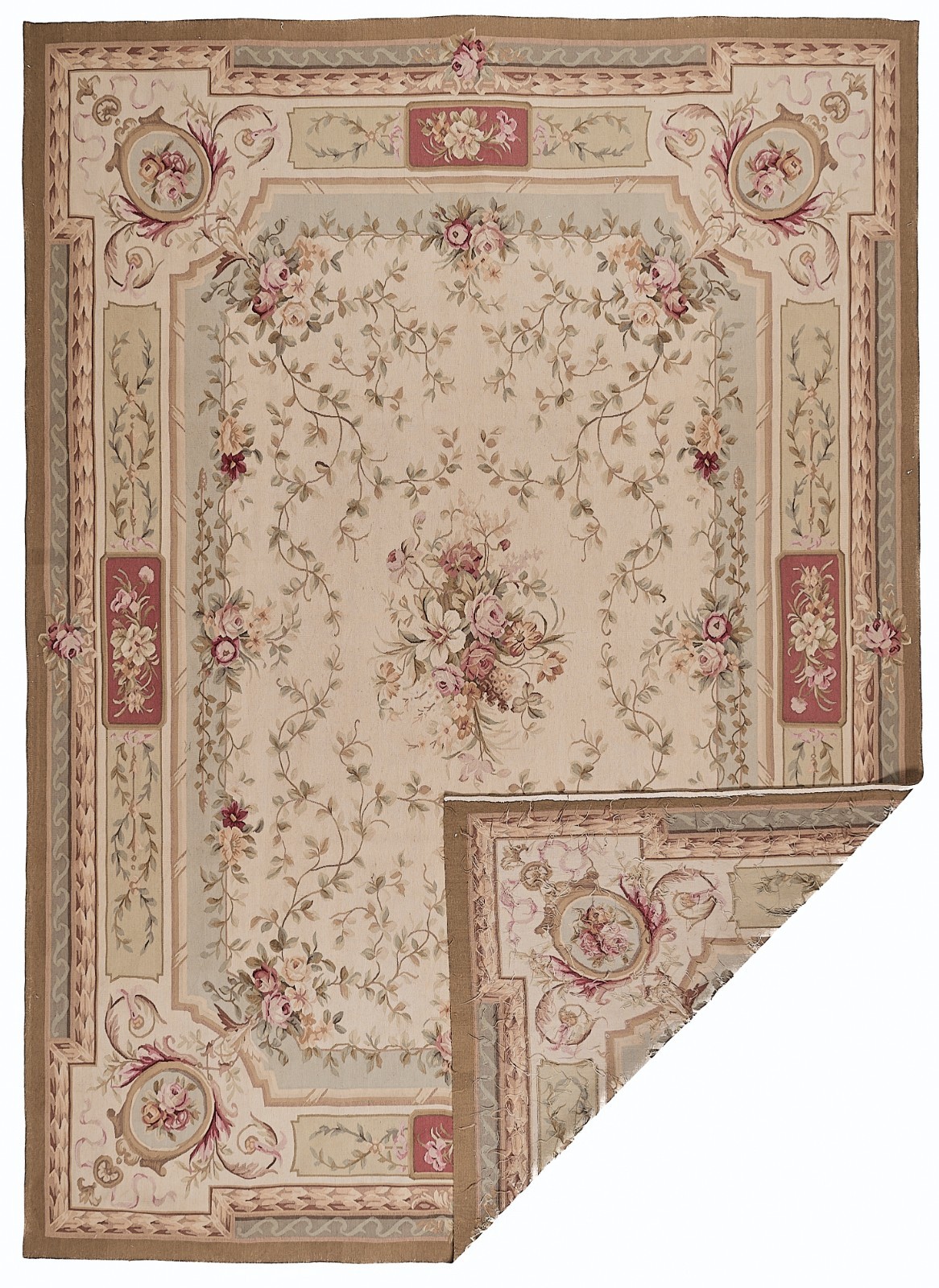 Fine Hand woven Aubusson Circa 1900 Style , 100% Wool-Size 9X12 gallery