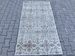 Beige rug, Turkish rug, Vintage Area rug, Wool rug, Large rug, 3.4 x 6.5 ft