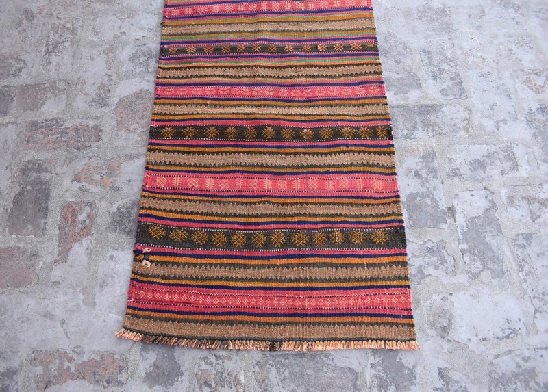 2x10 ft Vintage Afghan Tribal Kilim Rug Hand Woven Geometric Hallway Runner Rug gallery