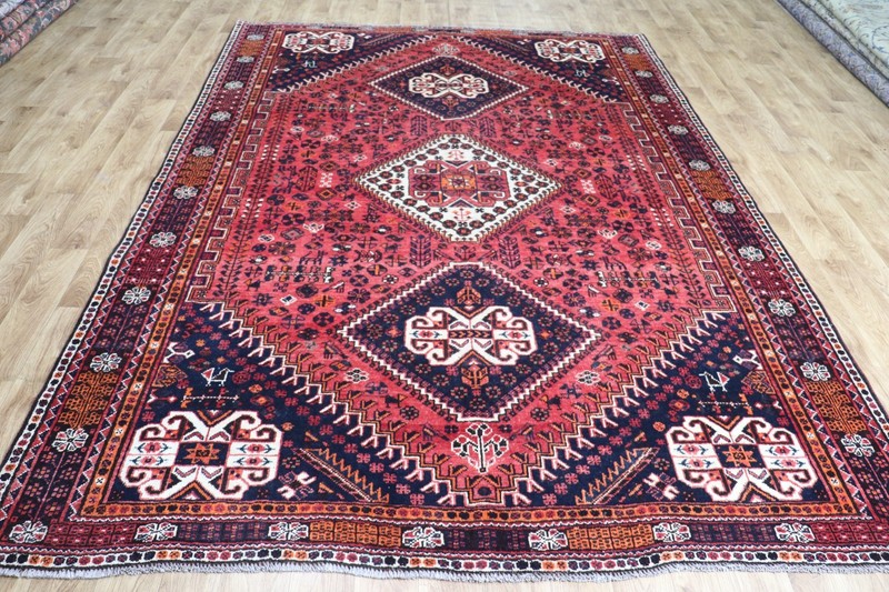 Antique Oriental Qashqai Rug 288x210cm (9’5” x 6’11”) Hand Knotted Tribal Wool gallery