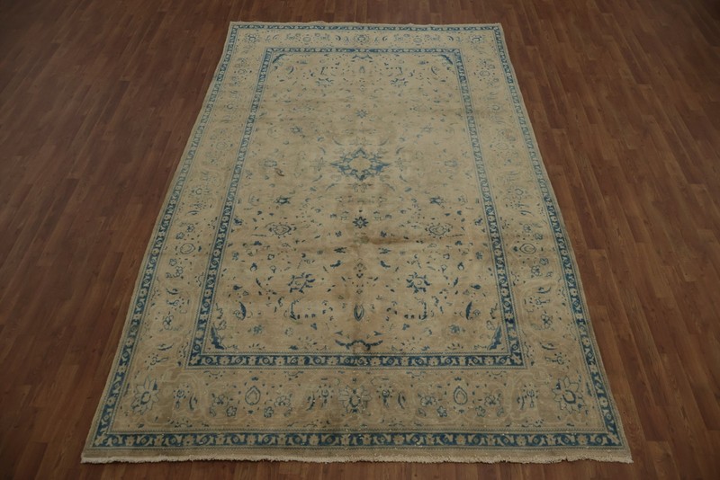 Classic Living Room Area Rug 7x11 in Subtle Blues and Warm Earthy Tones Carpet gallery