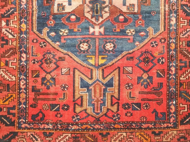Vintage Traditional Handmade Karajeh Wool Multicolor Rug 198x115cm gallery