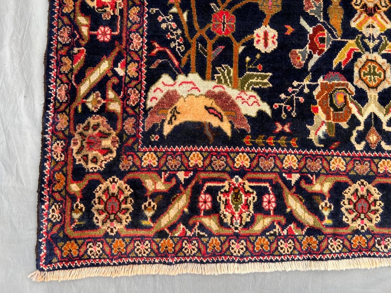 4'1" x 7'4" Vintage Afghan Hand-Knotted Tribal Wool Rug, Floral & Geometric Rug gallery