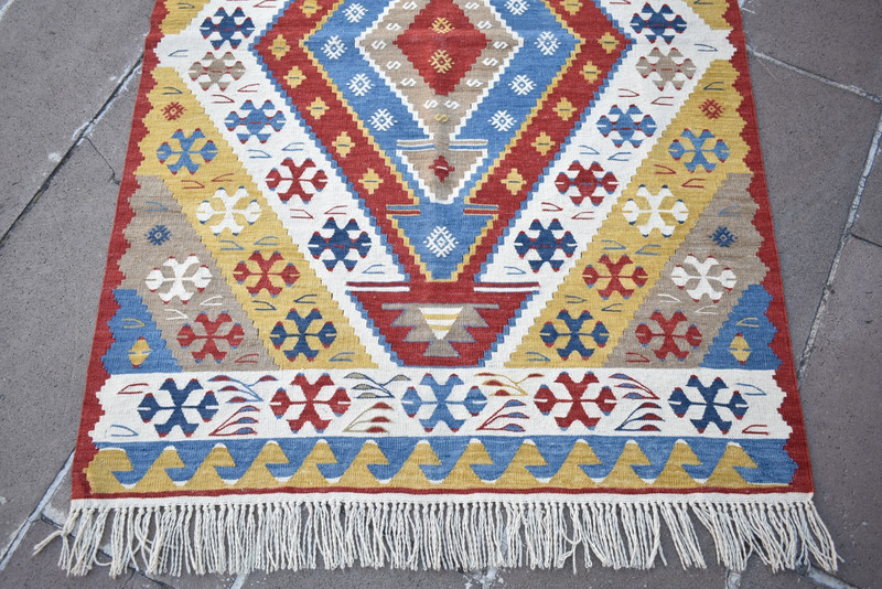Turkish Rug 43'' x 64'' Super Fine Flat Weaving Oushak Rug Home Decor Wool Rug gallery