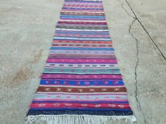 Vintage Turkish Kilim Rug Runner 340×93 cm shabby old country home Kelim rug