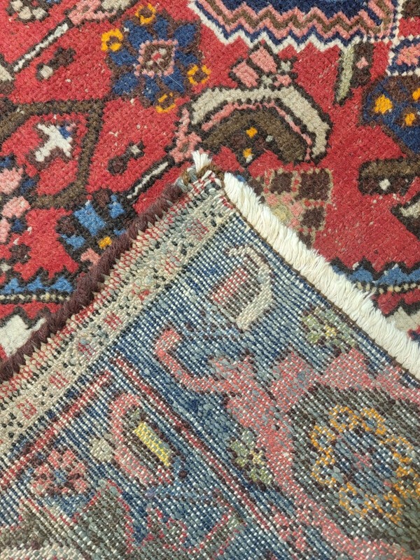 Antique Oriental Hand-Knotted Wool Area Rug Red/Blue/Beige 4'4" x 6'6" gallery