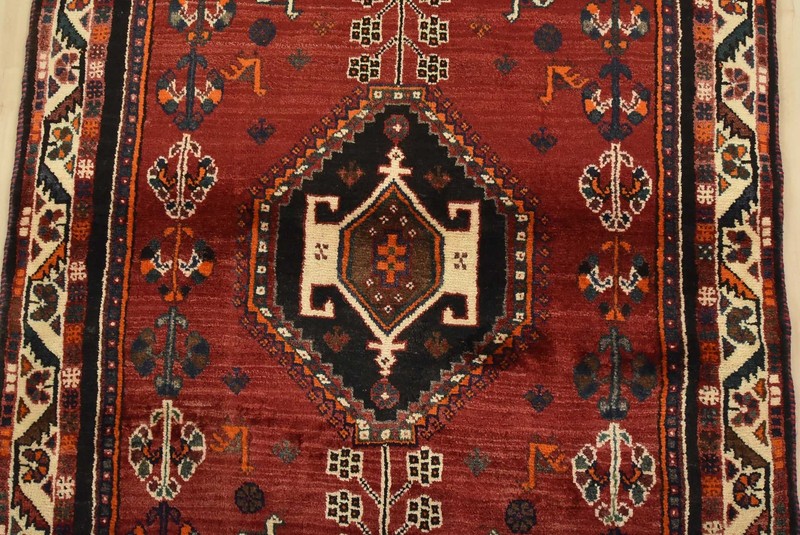 Shirazi Rug 3’4” x 5’7” Red Wool Vintage Tribal Hand-Knotted Oriental Carpet gallery
