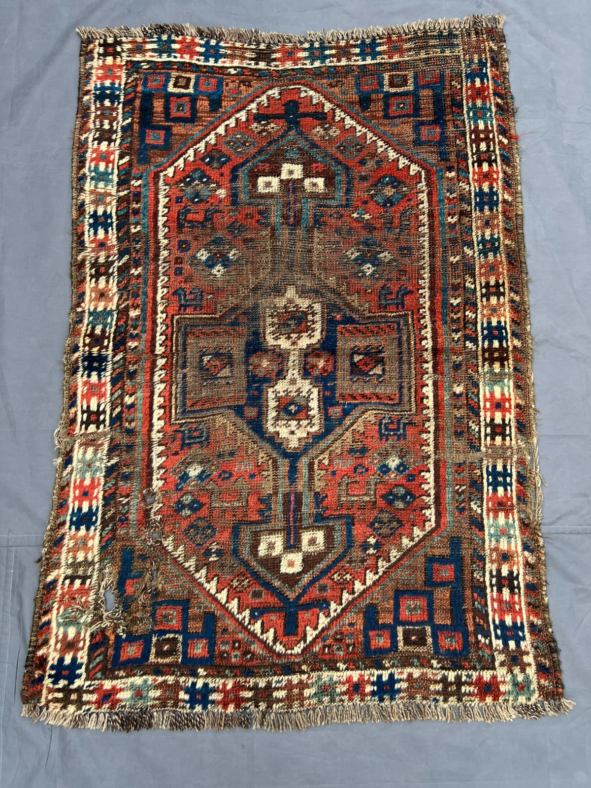 COLLECTORS' ITEM Stunning Antique kazak Caucasian 4TH QUARTER 19TH Century Rug gallery