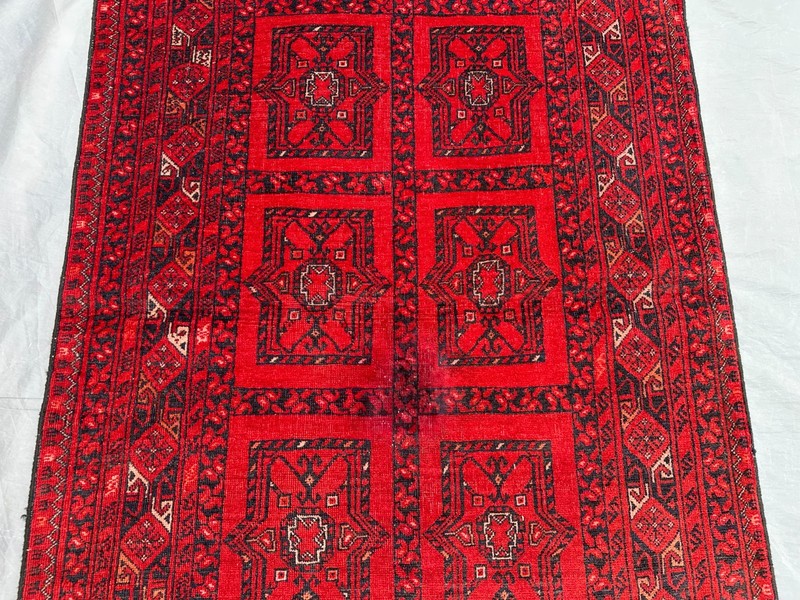 3'2x6'8 ft Antique Turkmen Ersari Rug Hand Knotted Low Pile Tribal Wool Carpet gallery