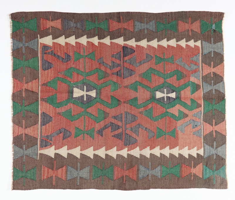 Vintage Flatweave Turkish Kilim – Handwoven Bohemian Rug, Decorative Area Kilim gallery
