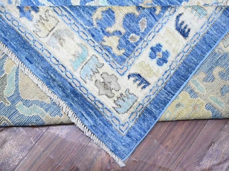 Exquisite 11'7"x16'6" Everton Blue,Hand Knotted,Angora Pile Oushak Rug gallery