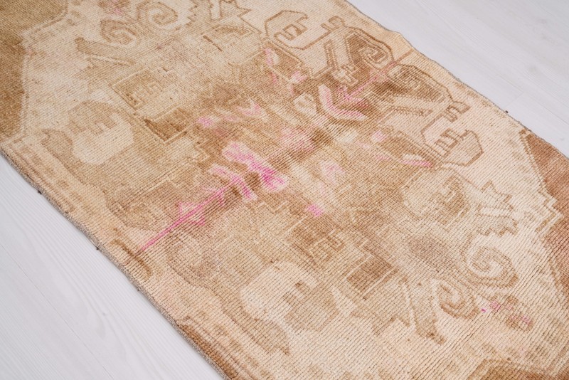 Vintage Turkish Antique Wool Runner Rug 3x7 Handmade Farmhouse Area Carpet 126 gallery