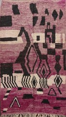 Tribal Moroccan Oriental Area Rug 5×8 Wool Hand-knotted Purple Berber Carpet