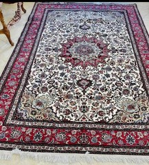 New Stunning Tabrizz silk &wool persiann ivory carpet hand knotted 10 X 7