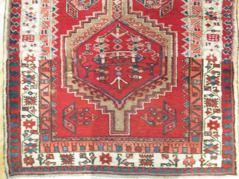 ESTATE 10 FEET RUNNER CIRCA 1950 VEGETABLE DYE HANDMADE-KNOTTED WOOL RUG 582823 gallery