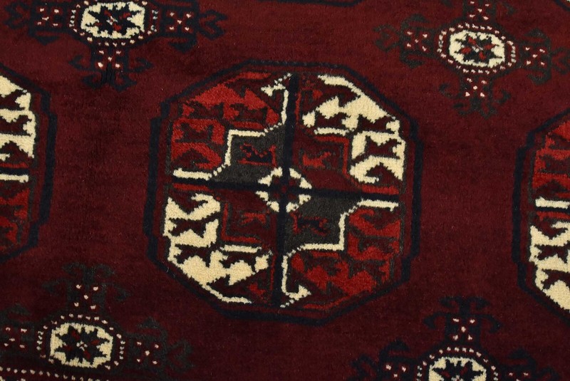 Vintage Bokhara Rug 7’7” x 12’5” Red Wool Tribal Hand-Knotted Oriental Carpet gallery