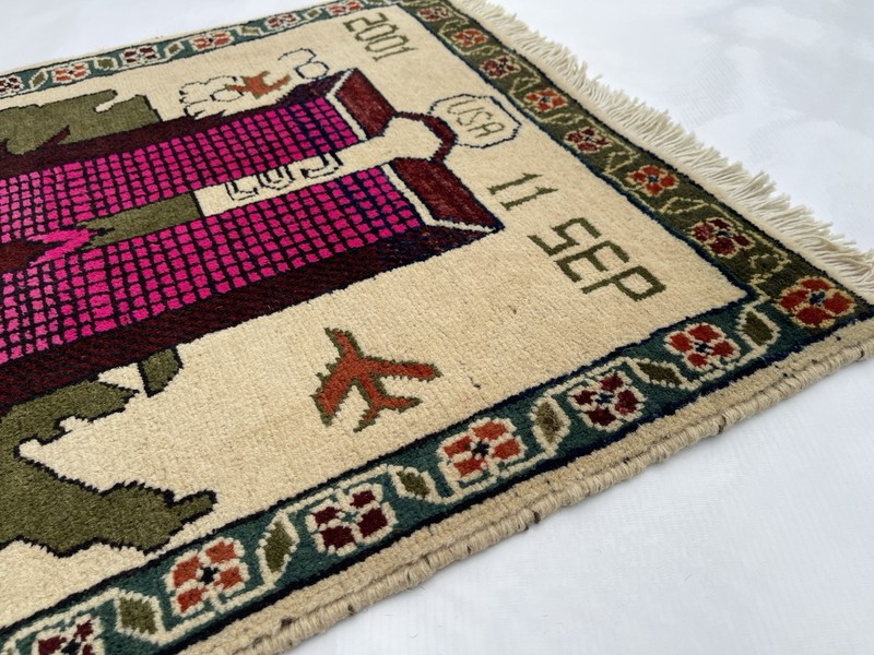 80x63 cm Afghan War rug war Rug Twin Towers 9/11 Handicrafts Ethnic #311 gallery