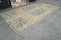 5×9 area rugs handmade neutral vintage turkish rug anatolia oriental carpet 699