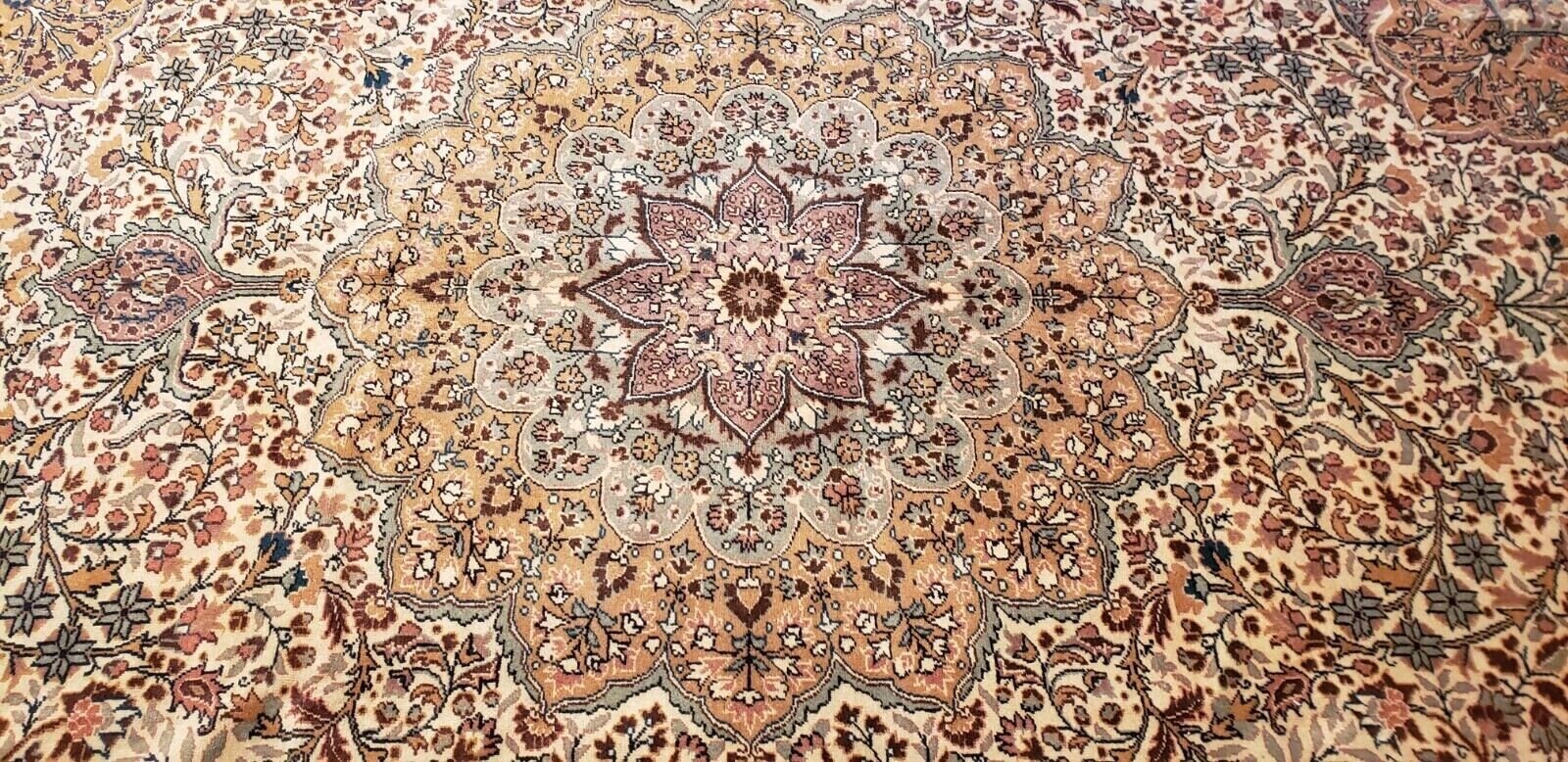 Exquisite 1930-1939s Antique Wool Pile Natural Dye Legendary Bunyan Rug 7x10ft gallery