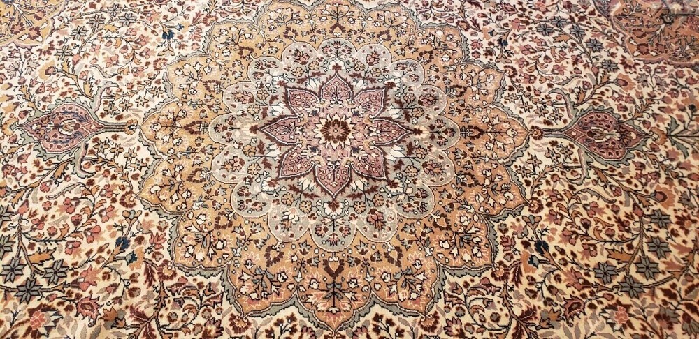 Exquisite 1930-1939s Antique Wool Pile Natural Dye Legendary Bunyan Rug 7x10ft