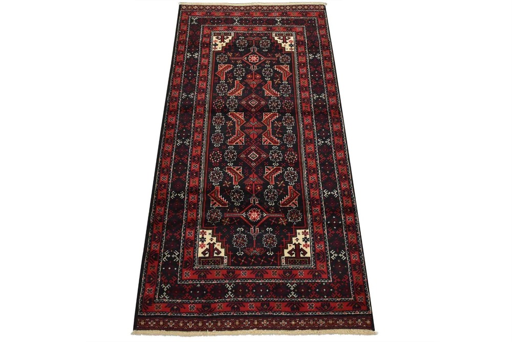 Baloch Rug 2’10” x 5’7” Blue Wool Vintage Tribal Hand-Knotted Oriental Carpet