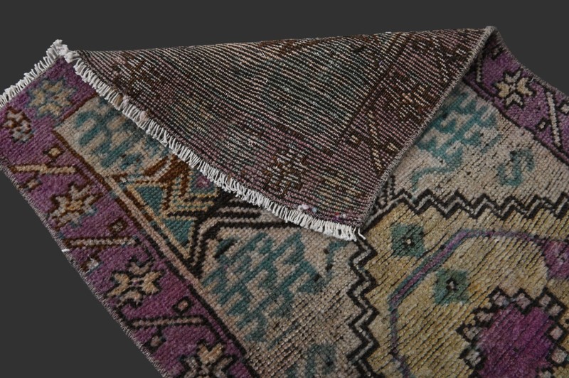 RAINBOW Turkish Oushak Rug 2x3 Vintage Handmade Anatolian Small Doormat Kilim gallery