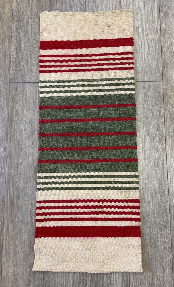 Vintage 1950s MCM Wool Wall Rug Textile Art Salme Tervonen Handmade Finland Xmas