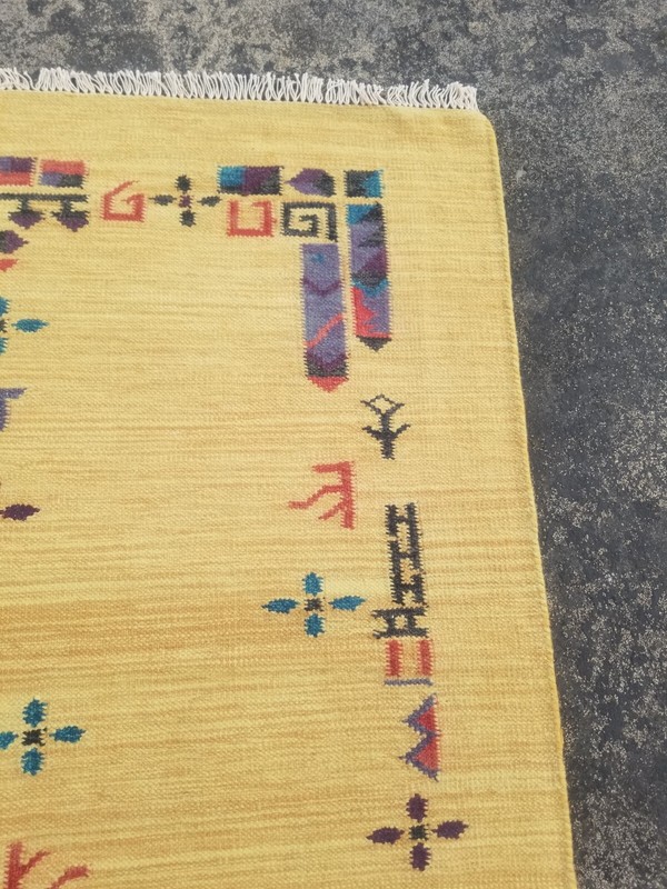 Vintage Traditional Handmade Beautiful Moroccan Kilim Floor Rug Carpet 120x68 cm gallery