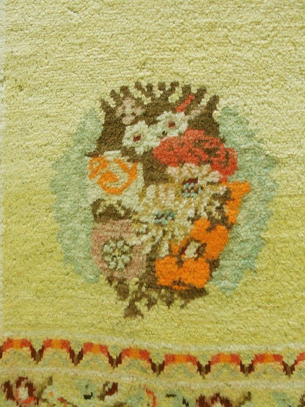 Antique Turkish Oushak Rug with Floral Bouquet Medallions, c- 1900–1920 #16596 gallery