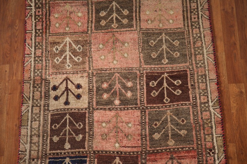 Handmade Wool Tribal Rug 4x7 Ft Garden Design / Geometric Oriental Wool Carpet gallery