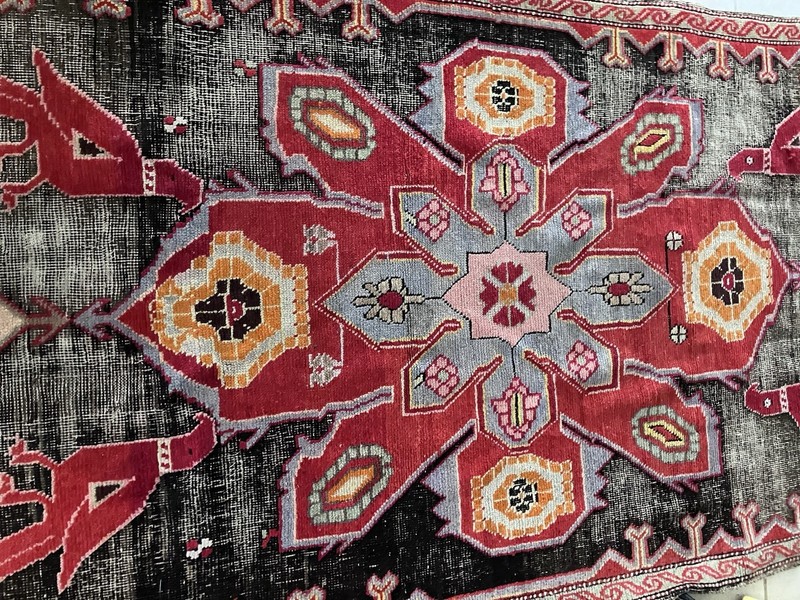 Antique Caucasion Lampa Karabagh Rug Runner 12’ X 3' 9” Wool Doves Early 20th gallery