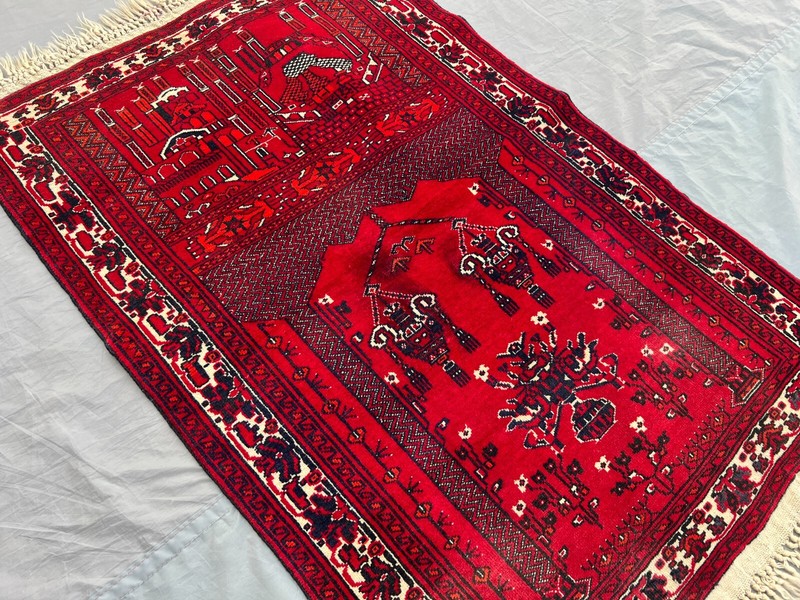 2'4x3'6 Ft Afghan Hand Knotted Turkmen Prayer Rug – Accent Wool Home Decor Rug gallery
