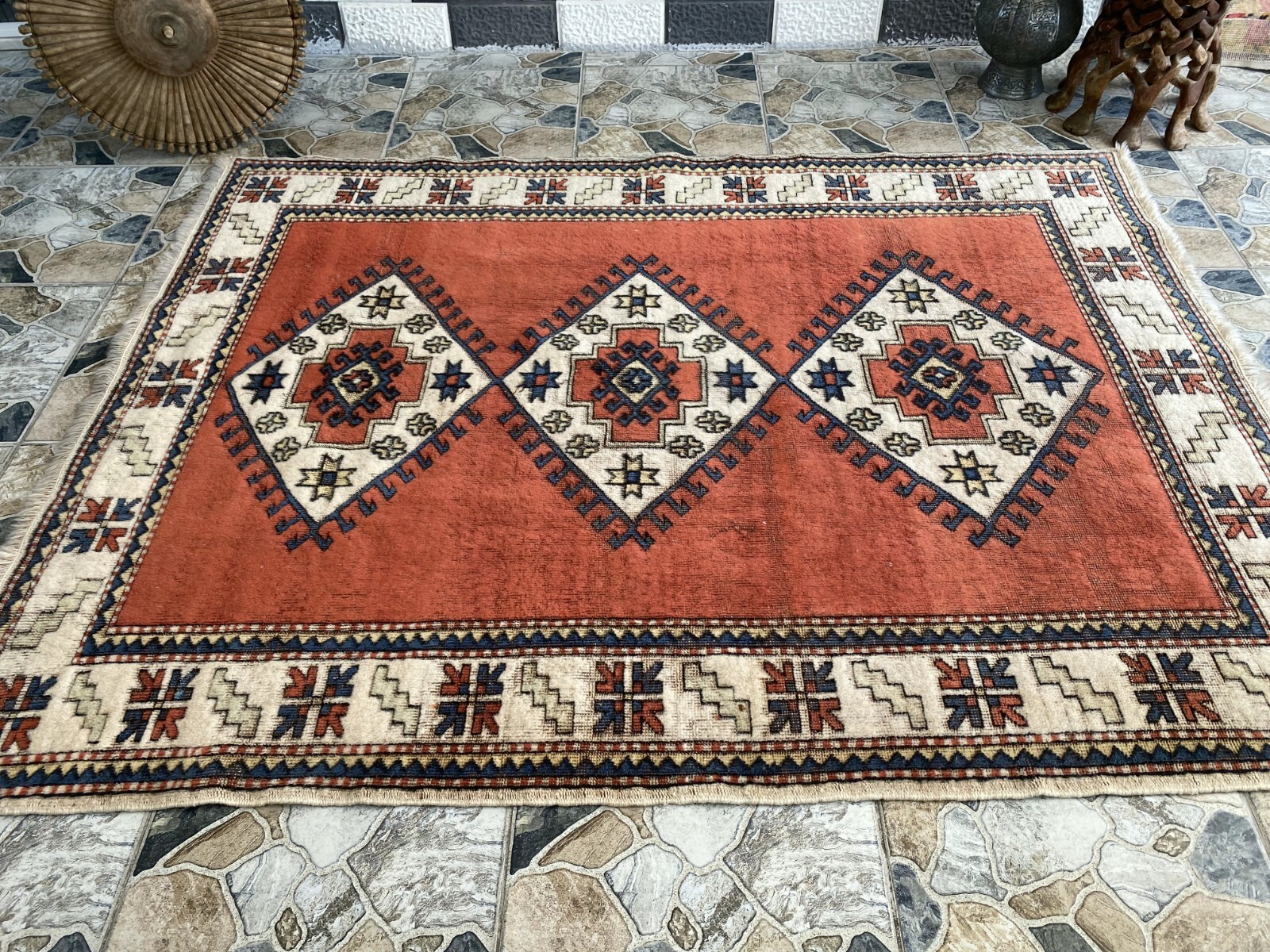 Vintage Turkish Oushak Rug | 5 x 6 ft | Farmhouse Handmade Floral Wool Area Rug gallery