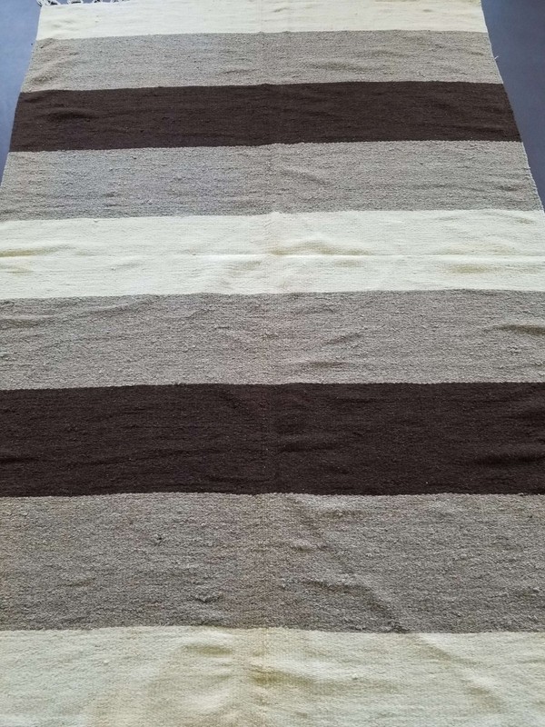 Fine Vintage Traditional Hand Made Oriental Wool Beige Brown Kilim 217x149cms gallery