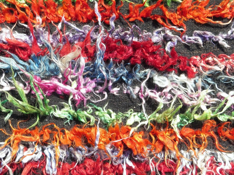 Shaggy Rug Mohair Rug Long Hair Rug Multicolor Carpet Vintage Tulu Rugs 35"x50" gallery
