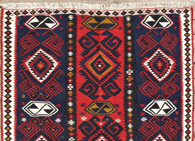 Turkish Kilim Rug 44''x68'' Handwoven Van Kilim 112x175cm Wool Vintage Area Rug gallery