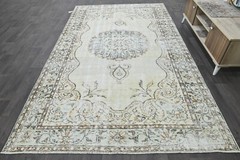Oushak 6×10,Turkish Rug,vintage,anatolian,BEIGE,kilim,Bohemian,handmade,wool
