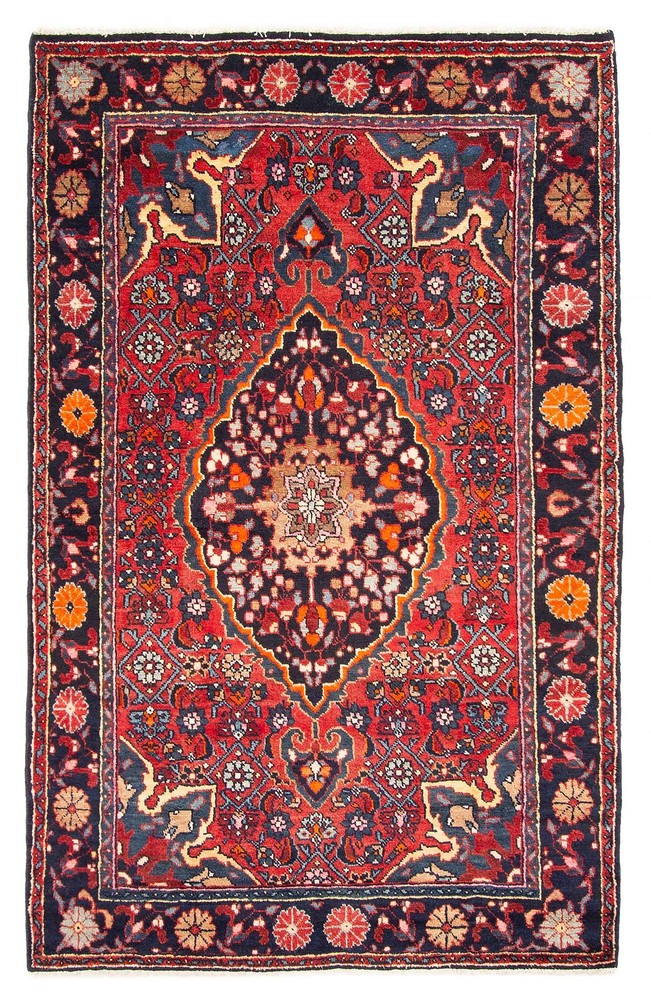 Vintage Traditional Hand-Knotted Area Rug 4'2" x 6'8" Oriental Wool Carpet