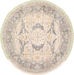 Vintage 9’10” x 9’10” Traditional Hand Knotted Vegetable Dye Wool Area Rug