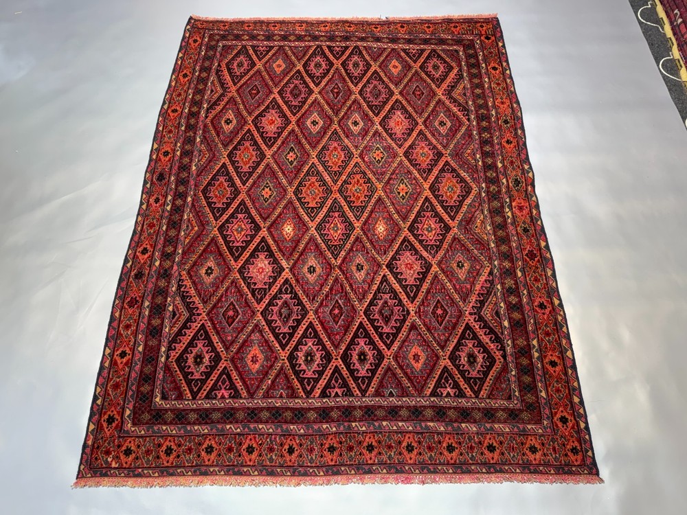 4x6 ft Afghan Handmade Antique Mushwani Rug Muted Geometric Persian Area Carpet