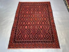 4×6 ft Afghan Handmade Antique Mushwani Rug Muted Geometric Persian Area Carpet